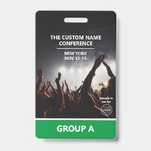 Green Group Conference QR Code Custom Access Pass Badge