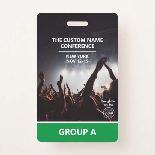 Green Group Conference QR Code Custom Access Pass Badge