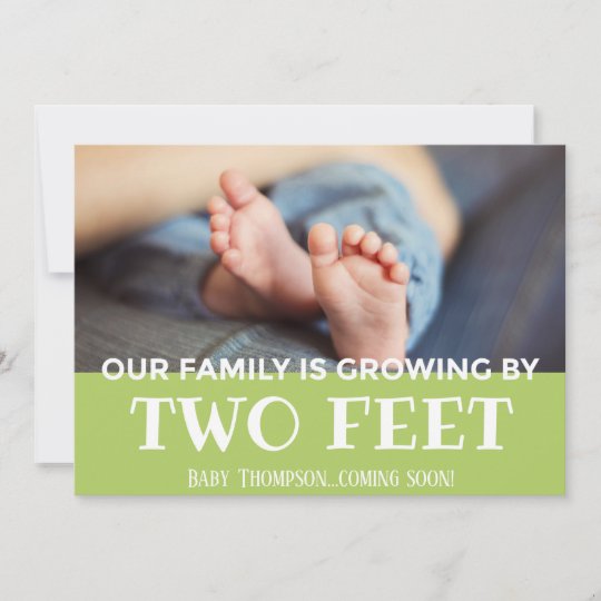 green growing by 2 feet modern adoption new baby announcement newborn baby announcements