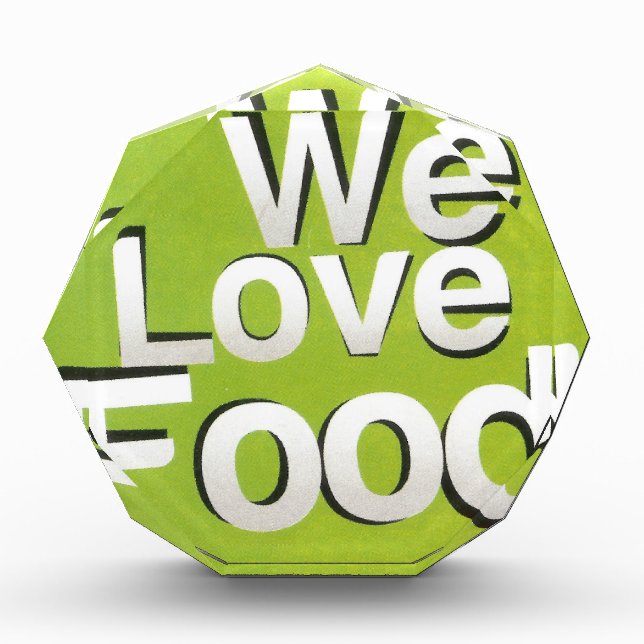 Green Grub Club: We Heart Food Design Acrylic Award (Front)