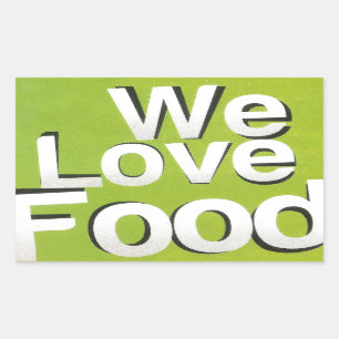 Green Grub Club: We Heart Food Design Rectangular Sticker