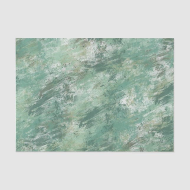 Green Grunge Abstract Tissue Paper (Front)