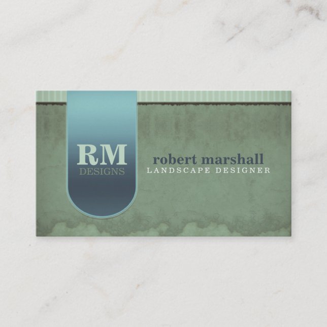 Green Grunge Garden design Business Card (Front)