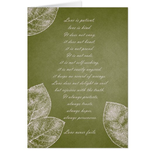 Green Grunge Leaves Cards (Front)
