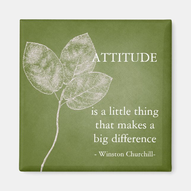 Green Grunge Leaves Magnet (Front)