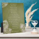 Green Grunge Leaves Plaque<br><div class="desc">Green Grunge Leaves with love is patient, love is kind</div>
