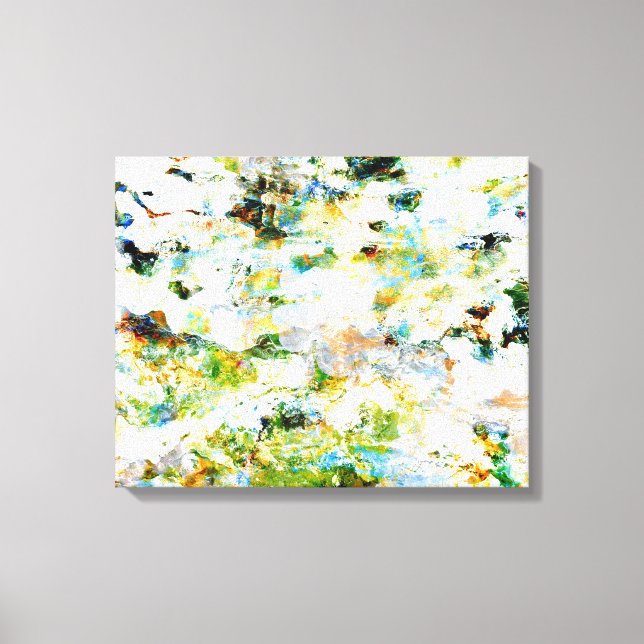 Green grunge style abstract art graphic design canvas print (Front)