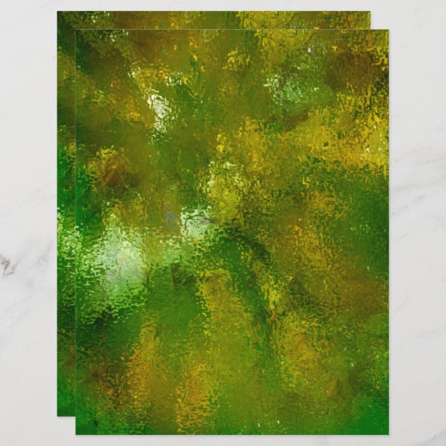 Green grunge texture scrapbook paper (Front/Back)