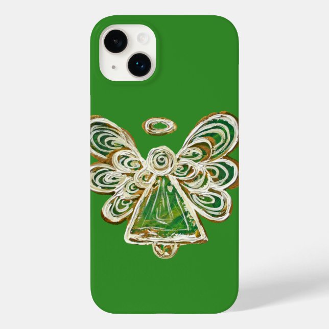Green Guardian Angel Art Custom iPhone Case (Back)