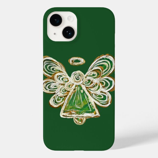 Green Guardian Angel Art Custom iPhone Case (Back)