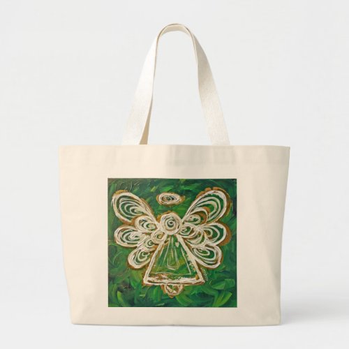 Green Guardian Angel Art Custom Tote Bag