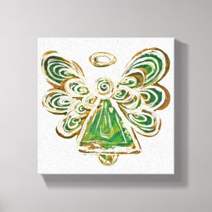 Green Guardian Angel Art Wrapped Canvas Painting Print