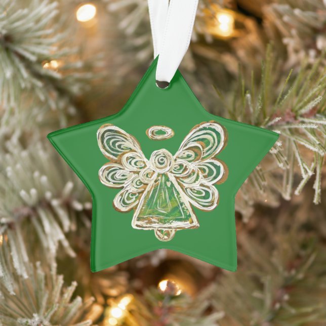 Green Guardian Angel Christmas Ornament Pendants  (Tree)