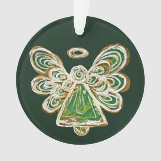 Green Guardian Angel Christmas Pendant Ornaments