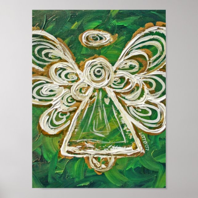 Green Guardian Angel Poster Art Prints (Front)