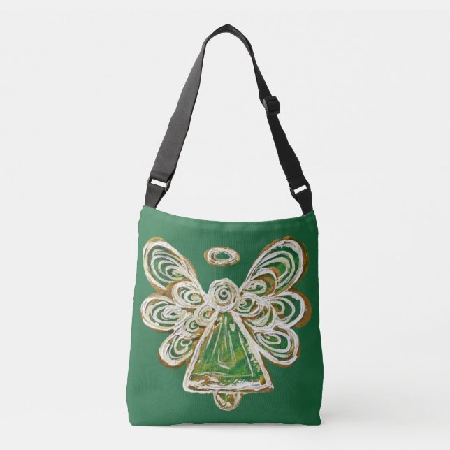 Green Guardian Angel Purse Holiday Cross Body Bags (Front)