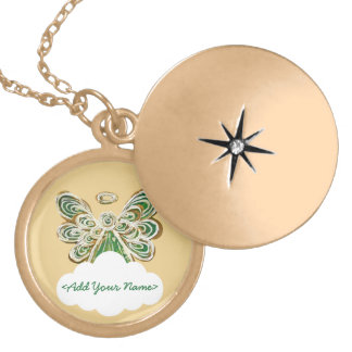 Green Guardian Angel Series Cloud Custom Locket