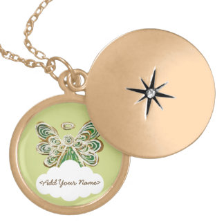 Green Guardian Angel Series Cloud Custom Locket