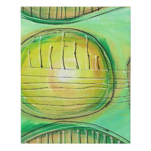 Green Guitar 2 Faux Canvas Print