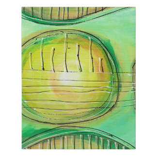 Green Guitar 2 Faux Canvas Print