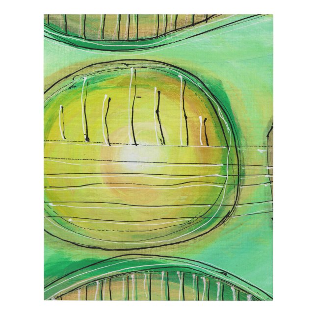 Green Guitar 2 Faux Canvas Print (Front)