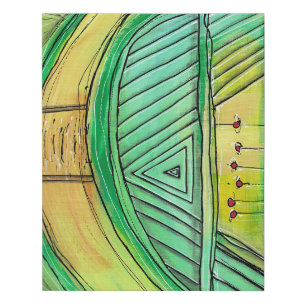 Green Guitar 3 Faux Canvas Print