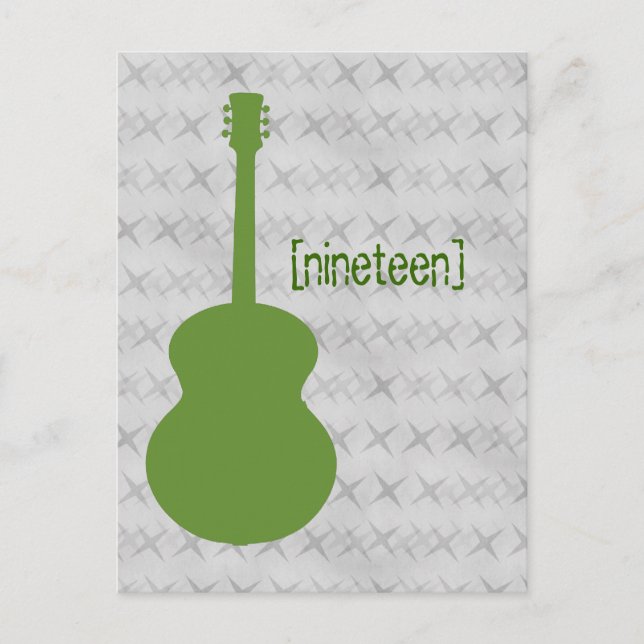 Green Guitar Grunge Table Postcard (Front)