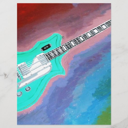 Green Guitar paper card (Front)