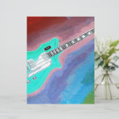 Green Guitar paper card (Standing Front)