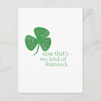 Green Guitar Pick Shamrock Postcard