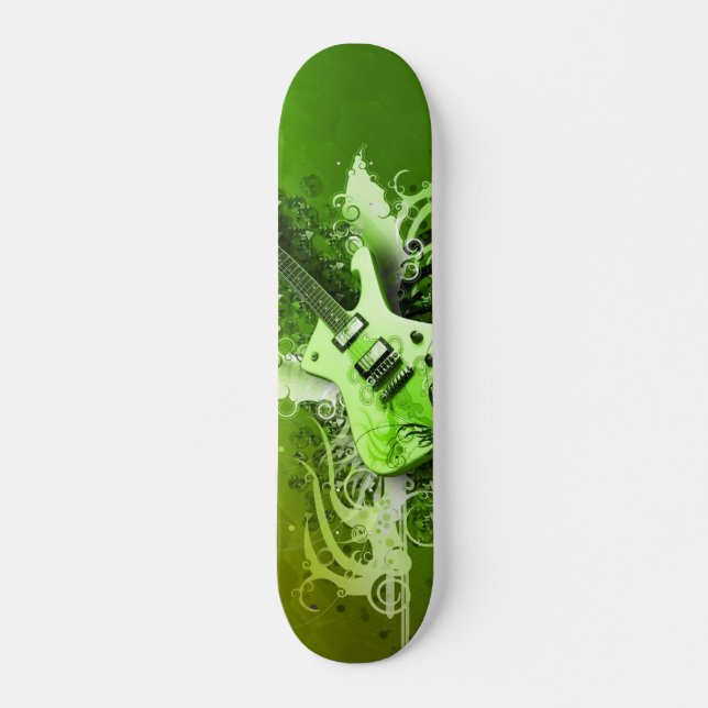 Green Guitar Skateboard Deck (Front)