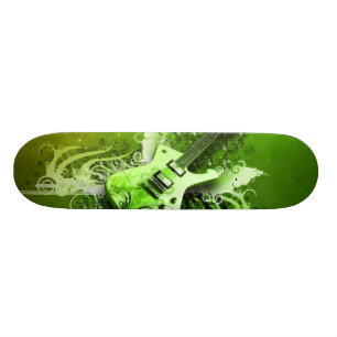 Green Guitar Skateboard Deck
