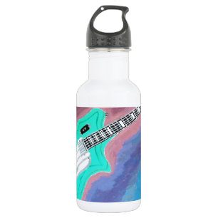 Green Guitar Stainless Steel Water Bottle