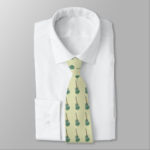 Green guitars on green neck tie
