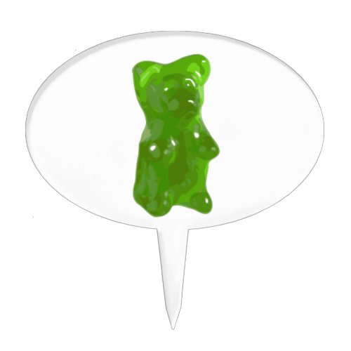 Green Gummy Bear Candy Cake Topper