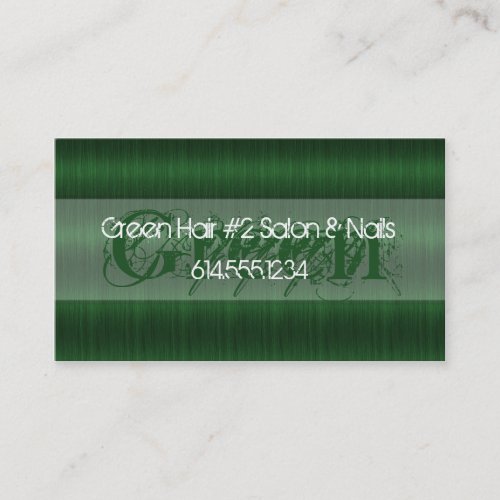 Green Hair D2 Salon Beautician Business Cards