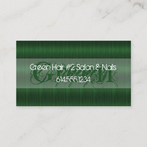 Customizable Green Hair D2 Salon Beautician Business Cards