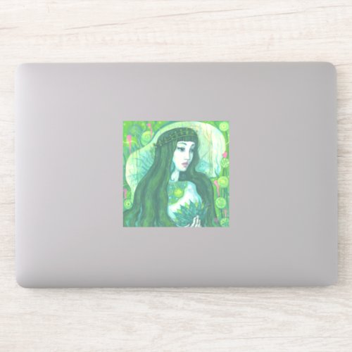 Green Hair Mermaid Underwater Fantasy Surreal Art Sticker