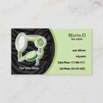 green Hair salon cards with appointment on back