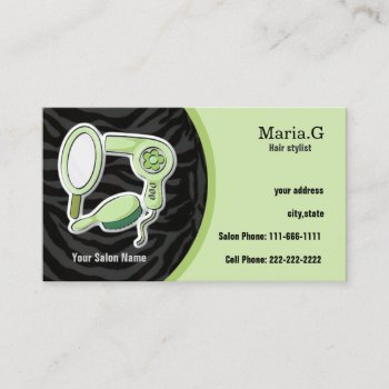Green Hair Salon Cards With Appointment On Back by MG_BusinessCards at Zazzle
