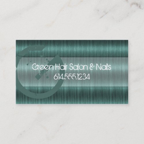 Green Hair Salon Stylist Beautician Business Cards