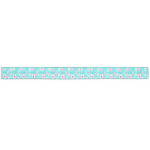 Green Hair Tie with White Flowers