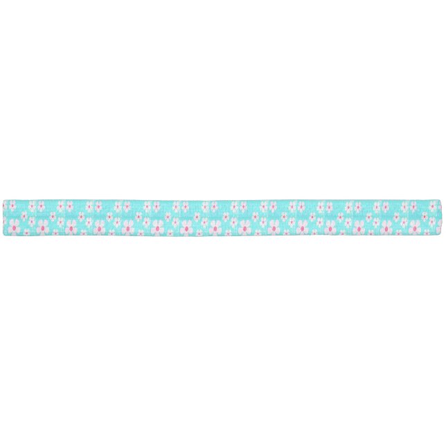 Green Hair Tie with White Flowers (Unwrapped)