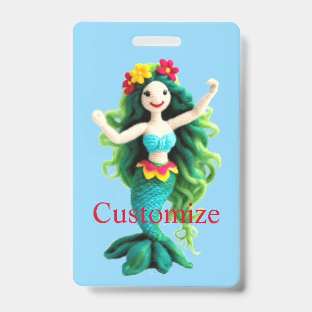 Green-haired Mermaid Thunder_Cove Badge (Front)