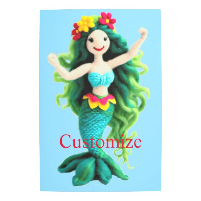 Green-haired Mermaid Thunder_Cove Metal Print (Front)