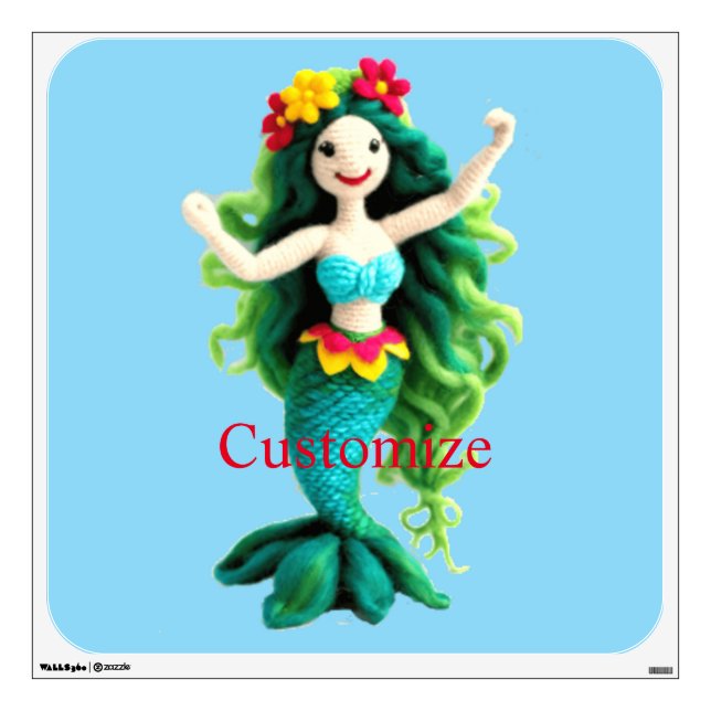 Green-haired Mermaid Thunder_Cove Wall Decal (Front)