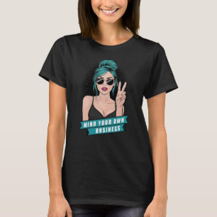 Green-haired Pop Art Girl With Sunglasses T-Shirt