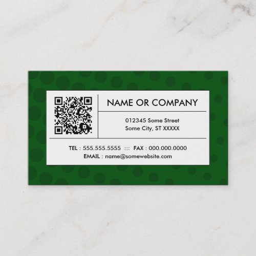green halftone QR code Business Cards