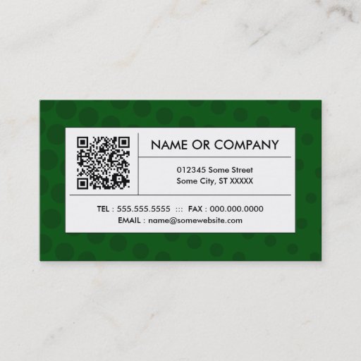 Customizable green halftone QR code Business Cards