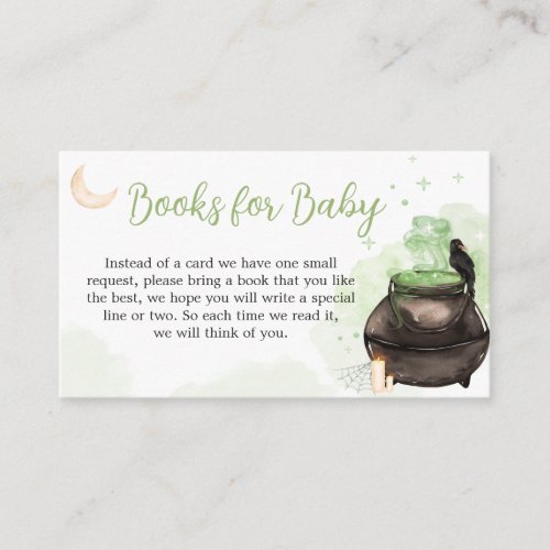 Green Halloween A Baby is Brewing Books for Baby Enclosure Card
